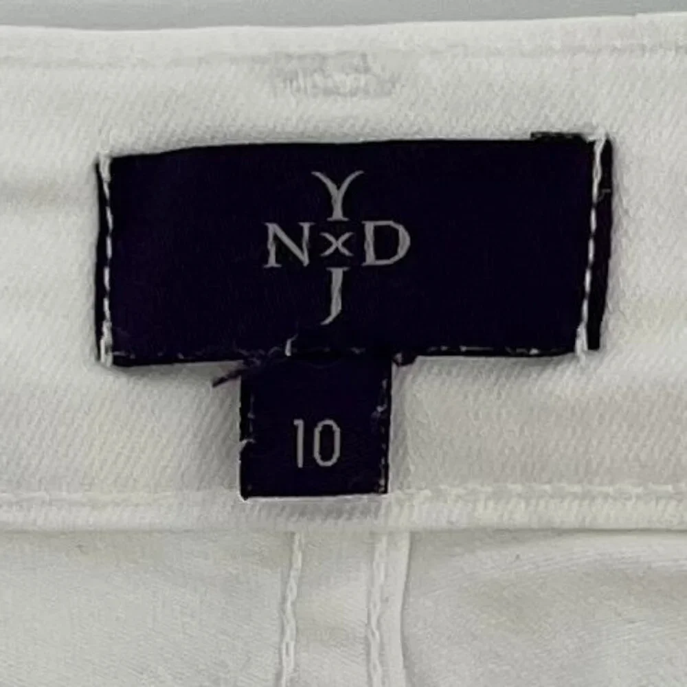 NYDJ Womens Clarissa Ankle Skinny Jeans Size 10 White Denim Lift Tuck Stretch US